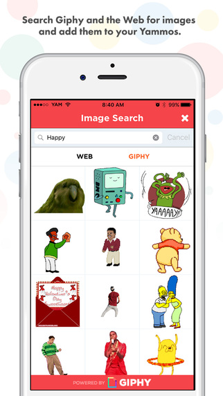 Create animated stickers (Yammojis) using your own photos!