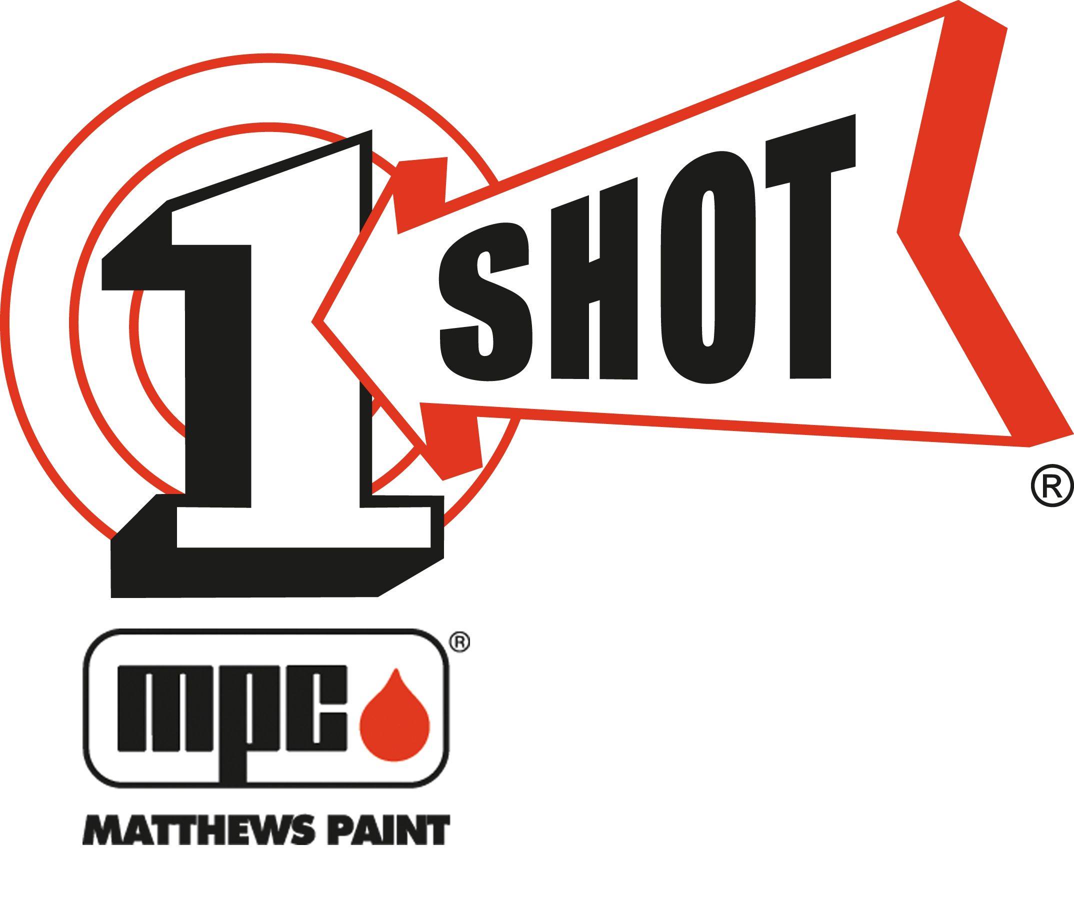 1 Shot and Matthews Paint logos