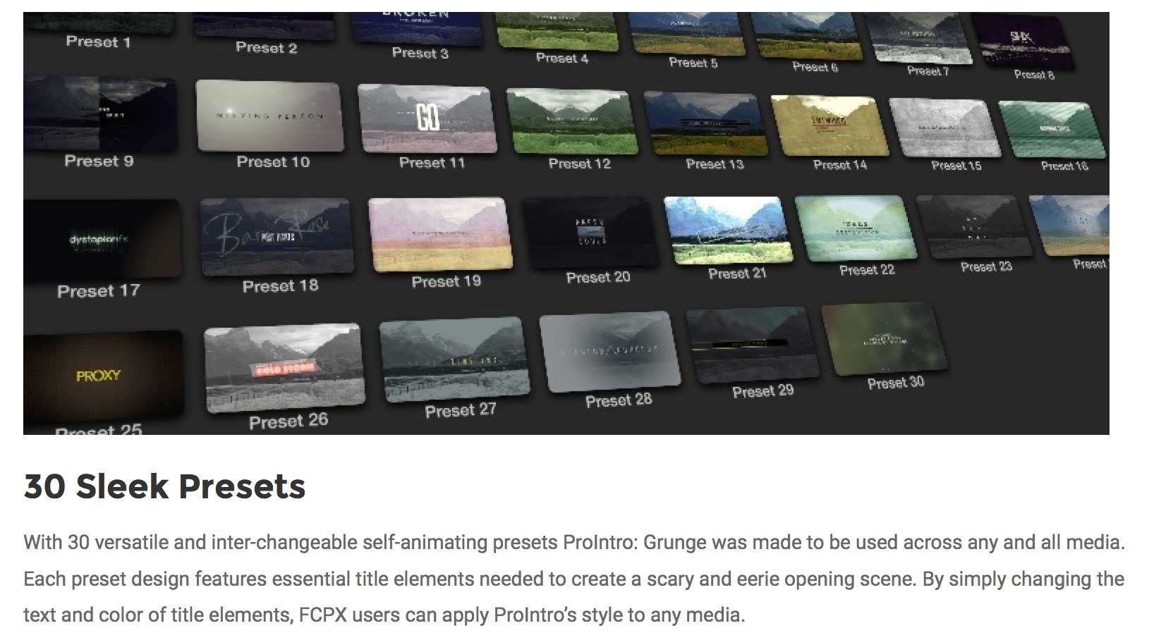 ProIntro Grunge - Pixel Film Studios -Final Cut Pro X Plugins