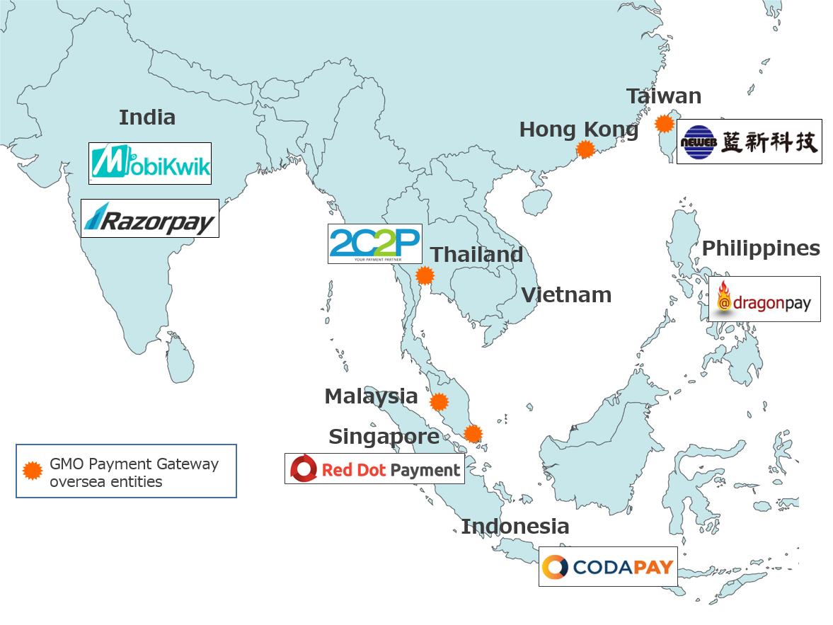 GMO Payment Gateway and GMO Global Payment Fund’s key investments in the Asian region