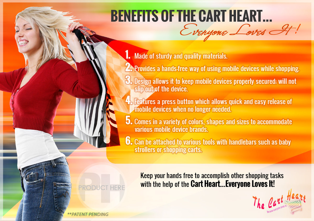The Cart Heart is perfect for making shopping errands and other activities easy to accomplish while using mobile devices at the same time.