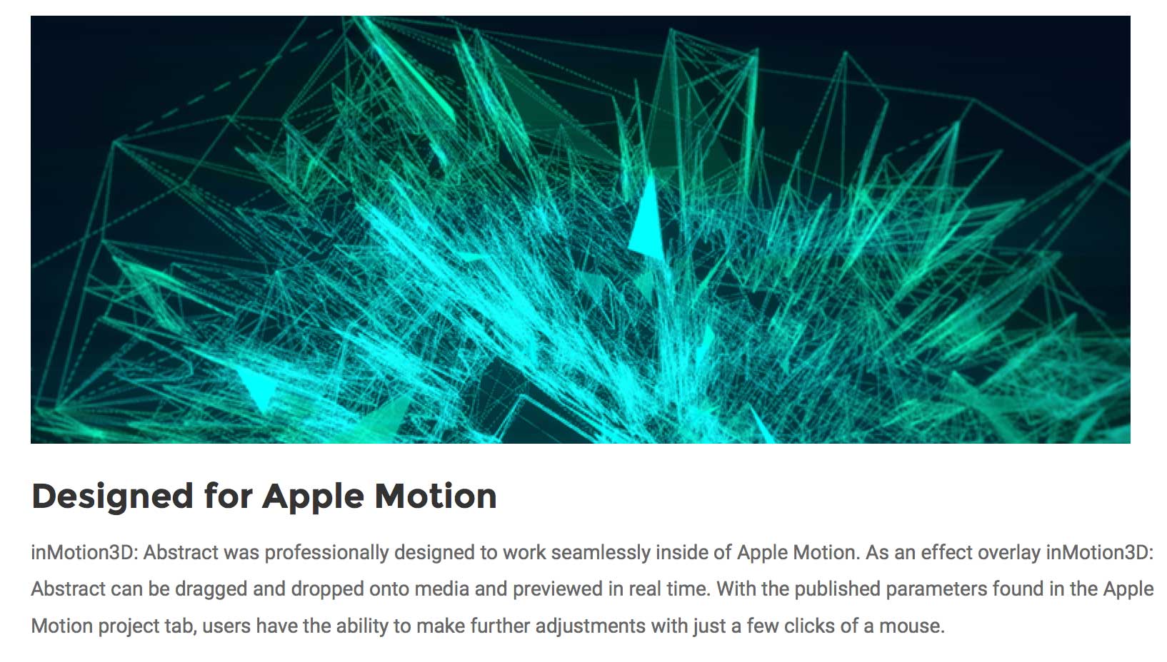 Pixel Film Studios - inMotion 3D Abstract - Apple Motion