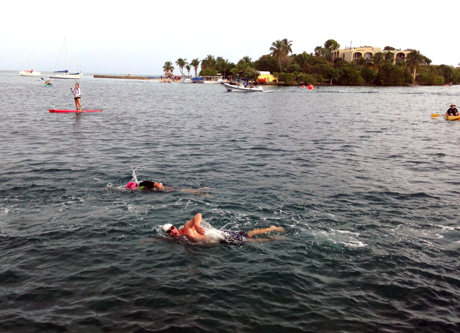 Jeff Dykstra finished eighth in his division for the swim portion of the Ironman 70.3 St. Croix on Sunday.