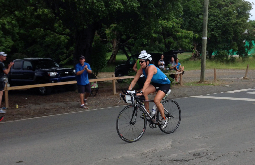 Julie Sommer finished second in her division for the entire Ironman 70.3 St. Croix triathlon on Sunday.
