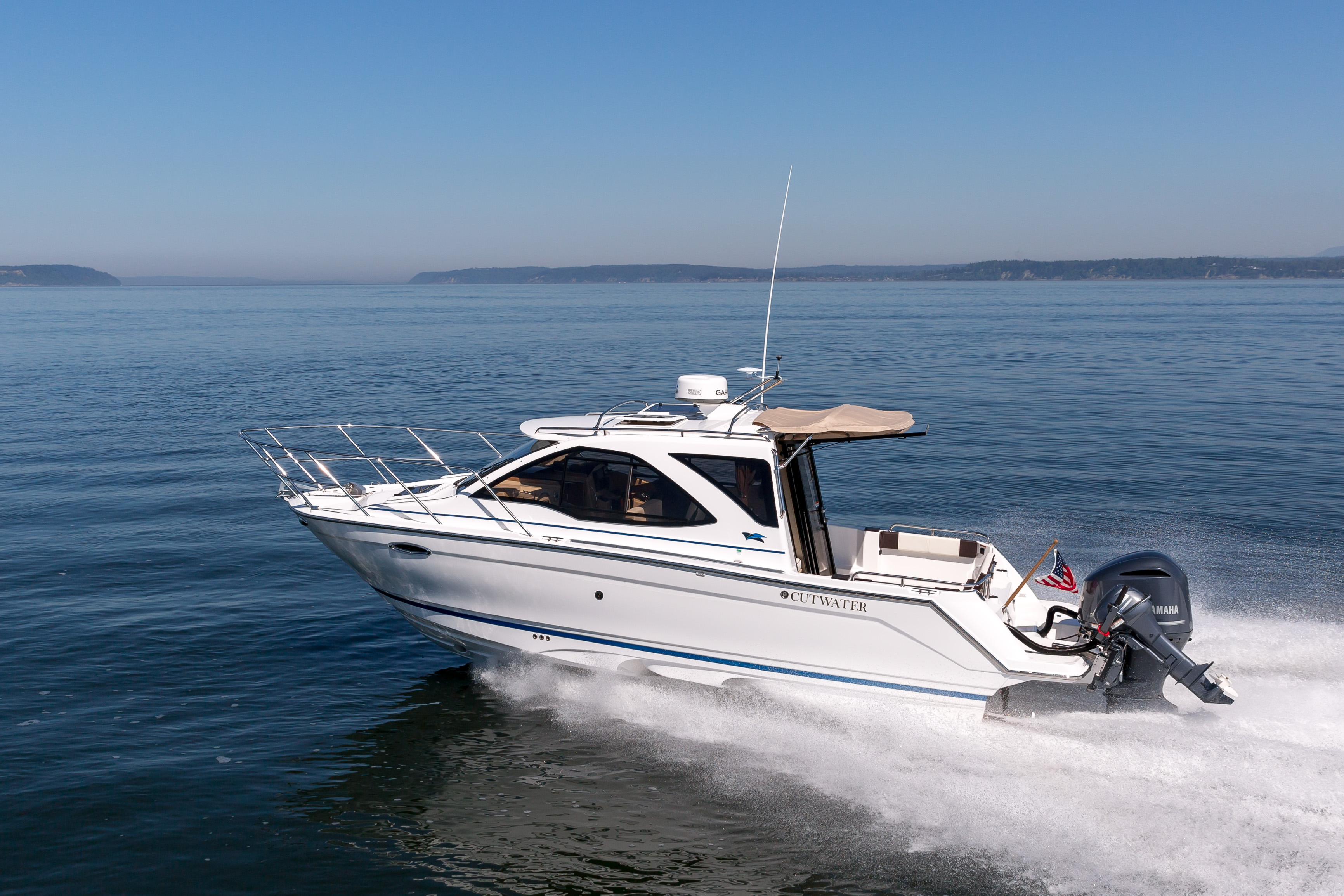 Cutwater Boats produces four models from 24’ to 30’ in length, each a contemporary interpretation of the classic downeast style. Each Cutwater Boat is built by hand in Washington State. All Cutwater B