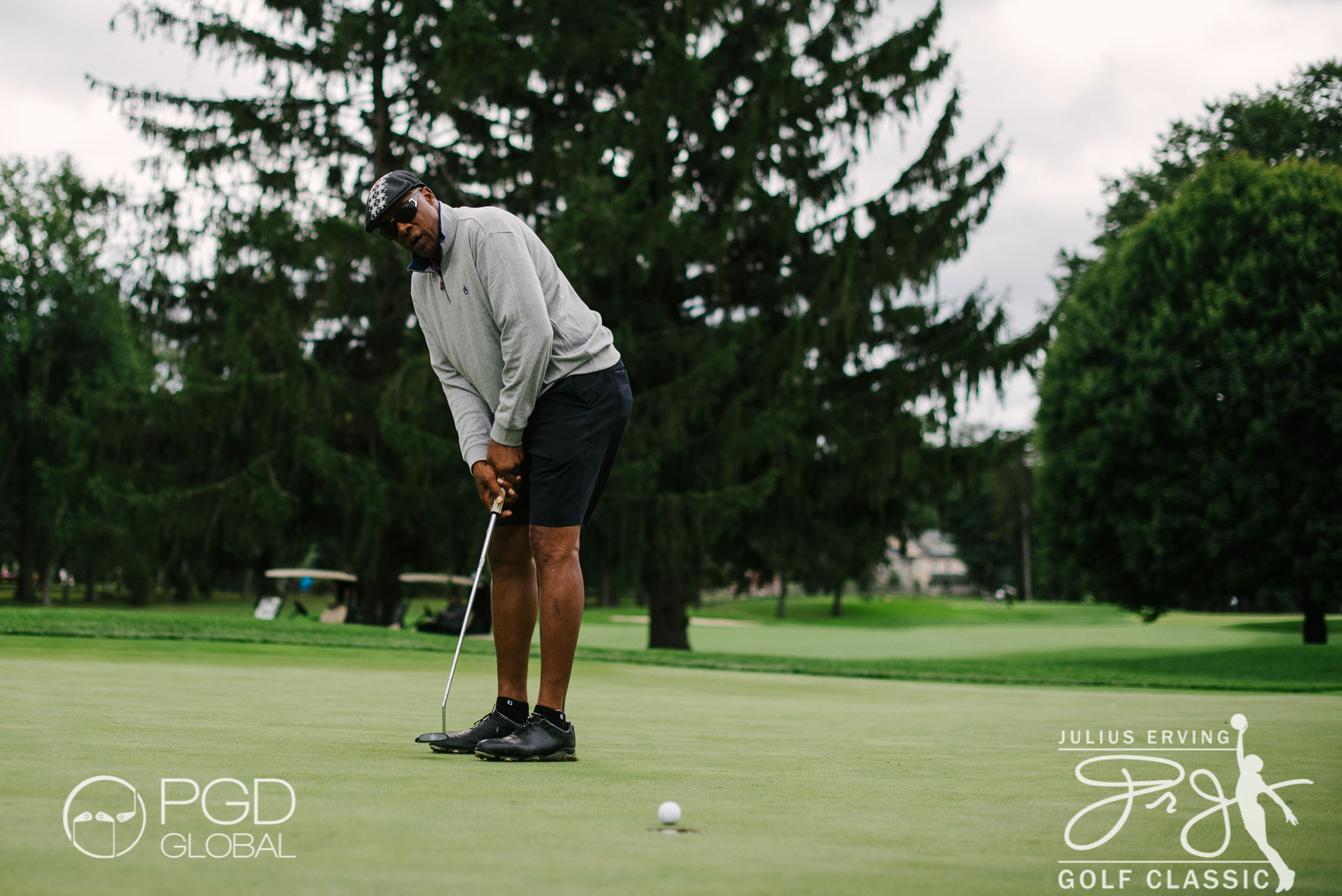 Dr. J tees it up at the 2015 Julius Erving Golf Classic in Philadelphia, PA