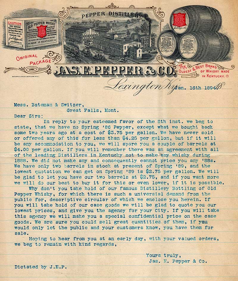 1984 Letter From James E. Pepper