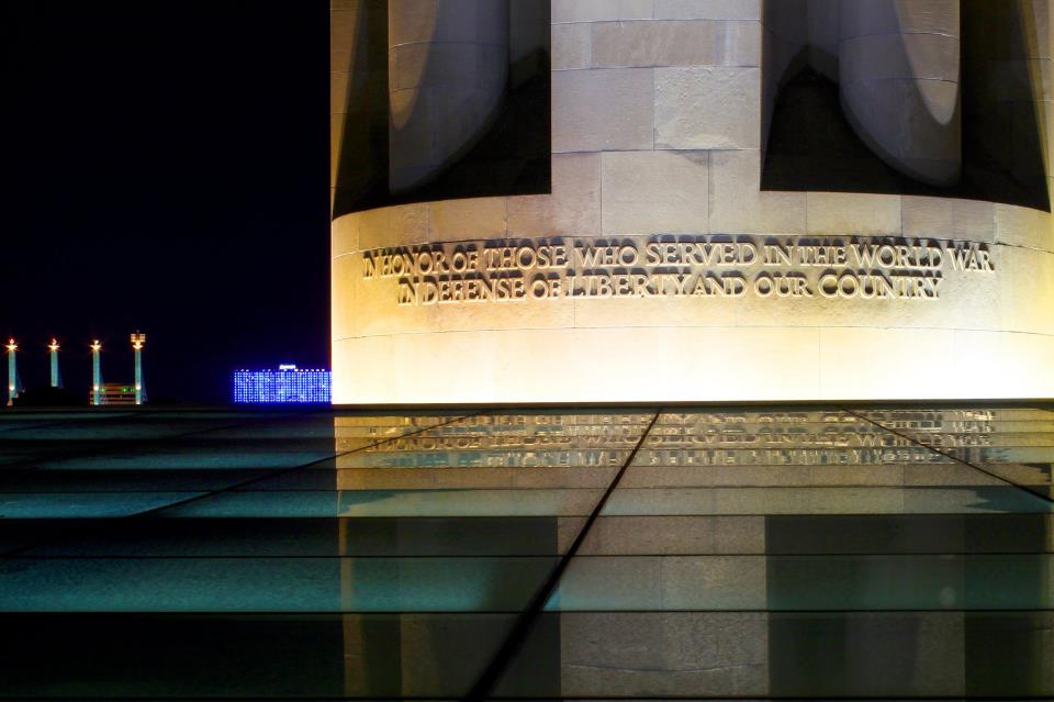 Inscription at the base of Liberty Memorial at the National World War 1 Museum and Memorial:  "In Honor of Those Who Served in the World War in Defense of Liberty and Our Country."