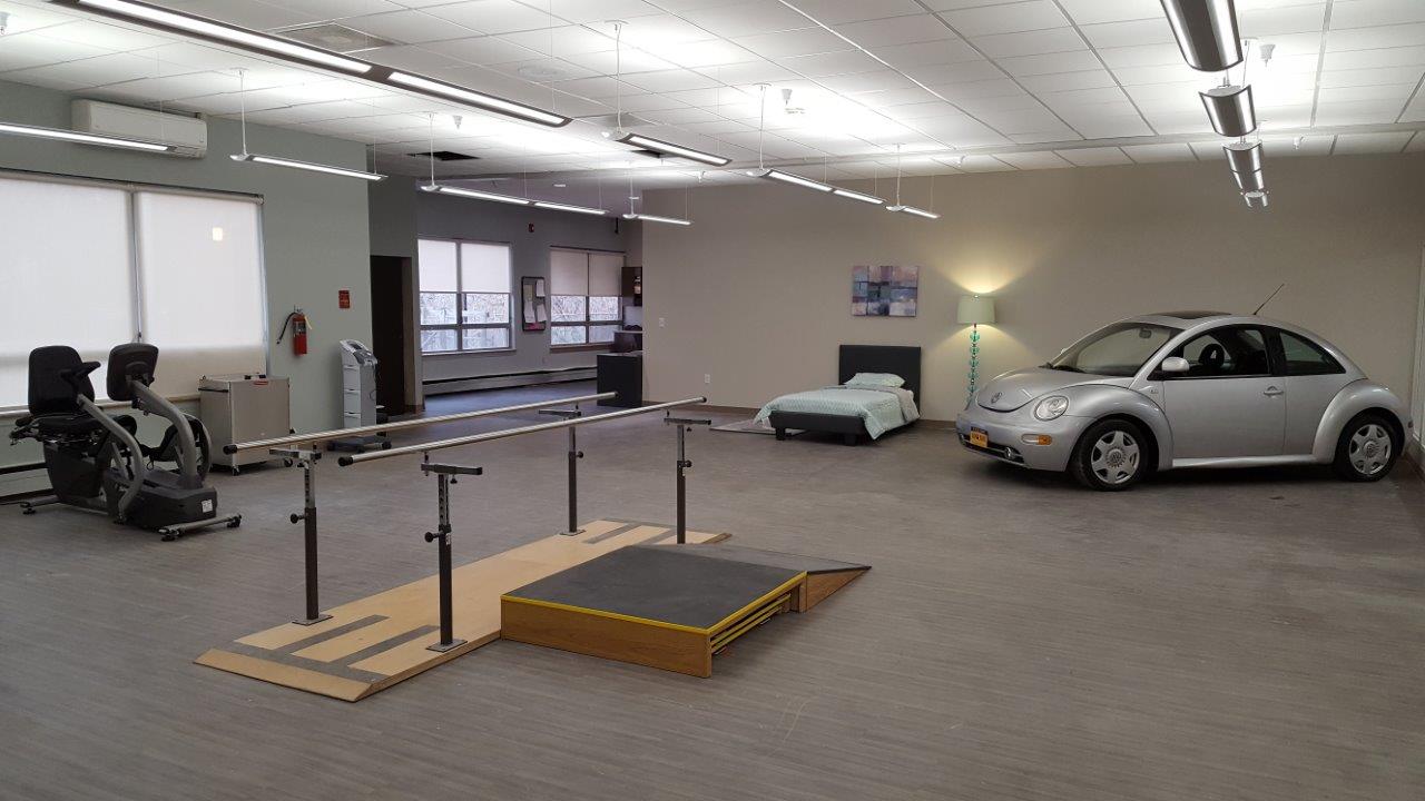 Creekvew Nursing and Rehab has a full-size rehabilitation car right inside the gym