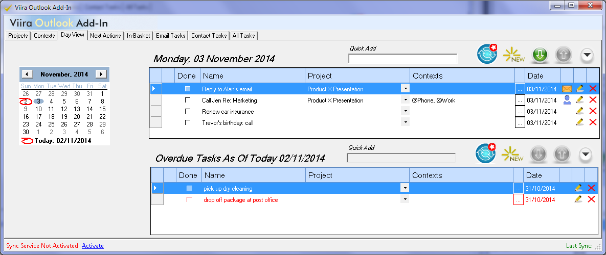 Viira Outlook Add-In: Day View