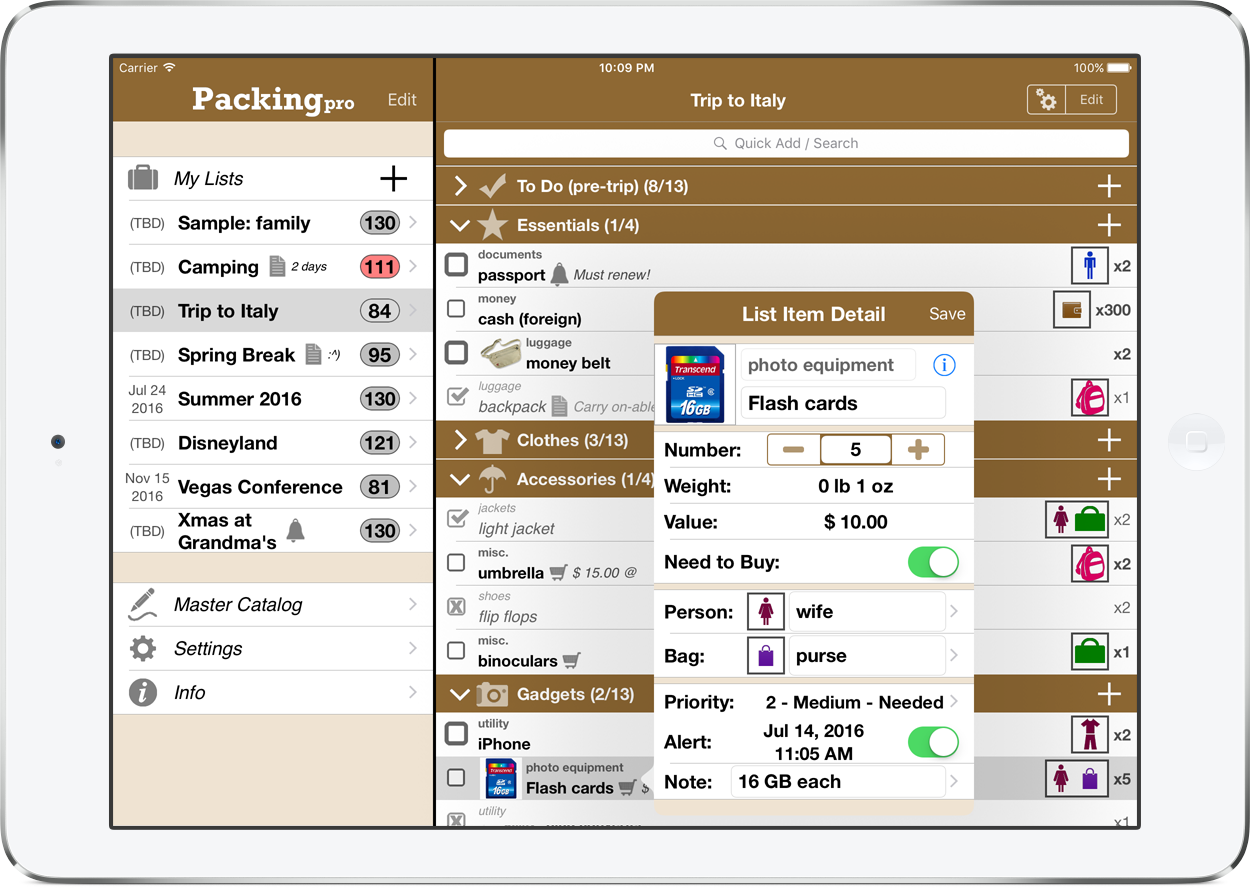 Packing Pro 12.2 on iPad
