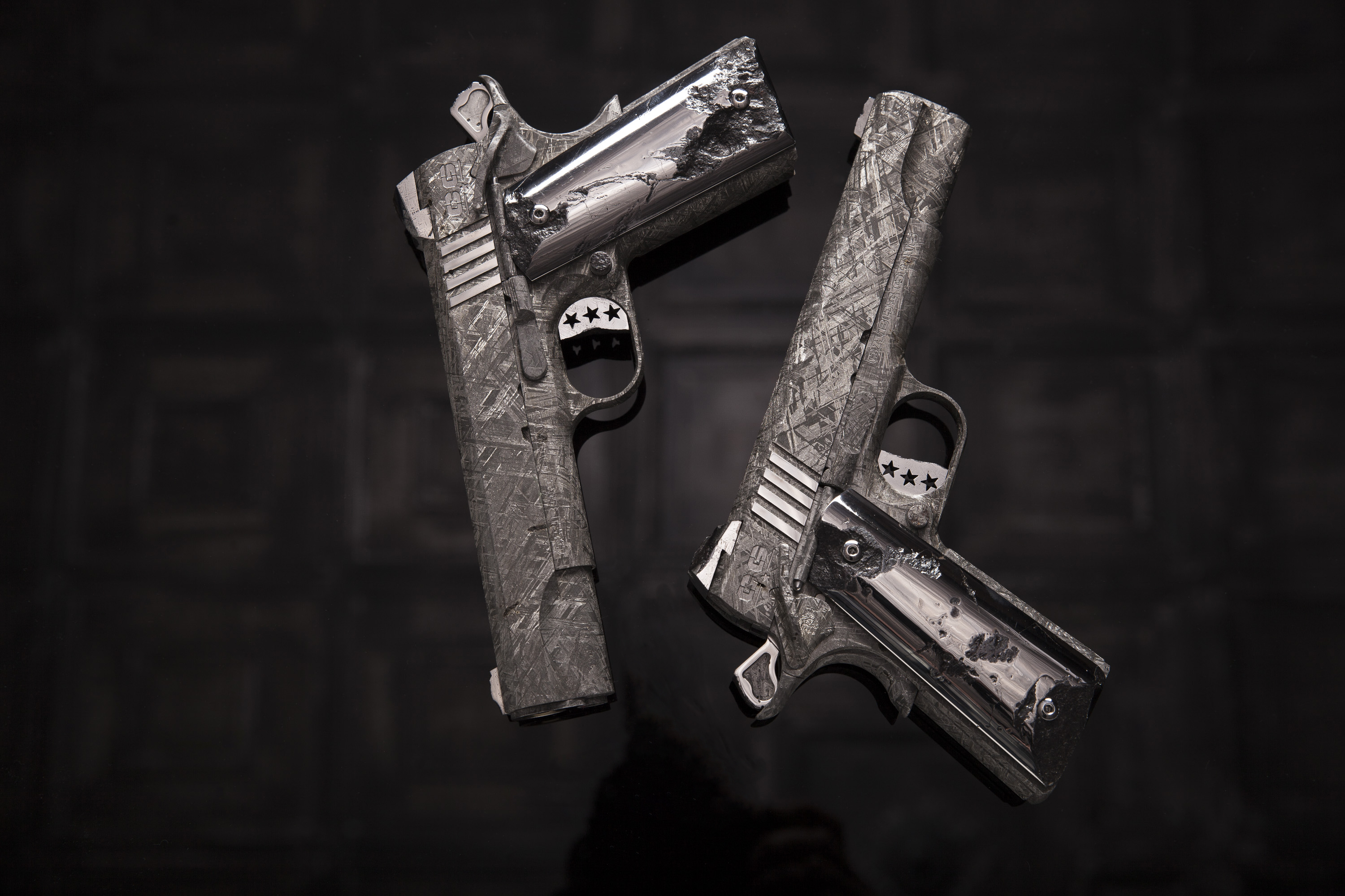 Left and Right-Handed Meteorite Pistols