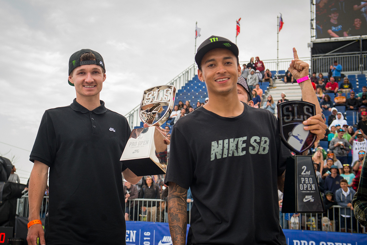 Monster Energy’s Shane O’Neill Wins 1st Place and Teammate Nyjah Huston Takes 2nd Place at the SLS Nike SB Pro Open in Barcelona