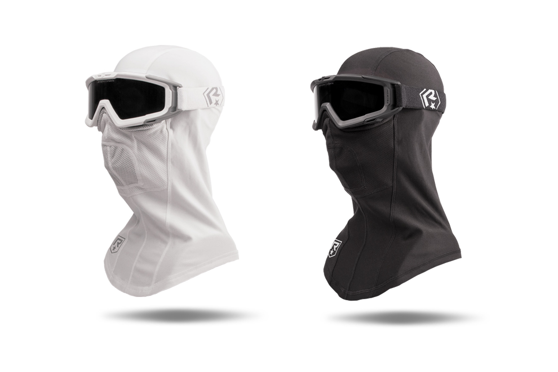 SnowHawk products shown in Artic White and Black