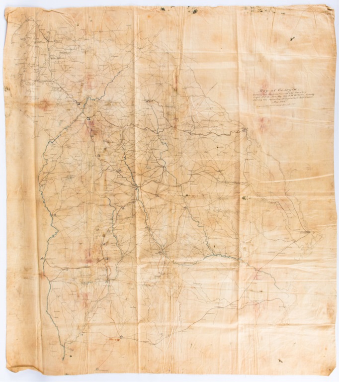 Unrecorded Civil War Jefferson Davis Pursuit & Capture Map