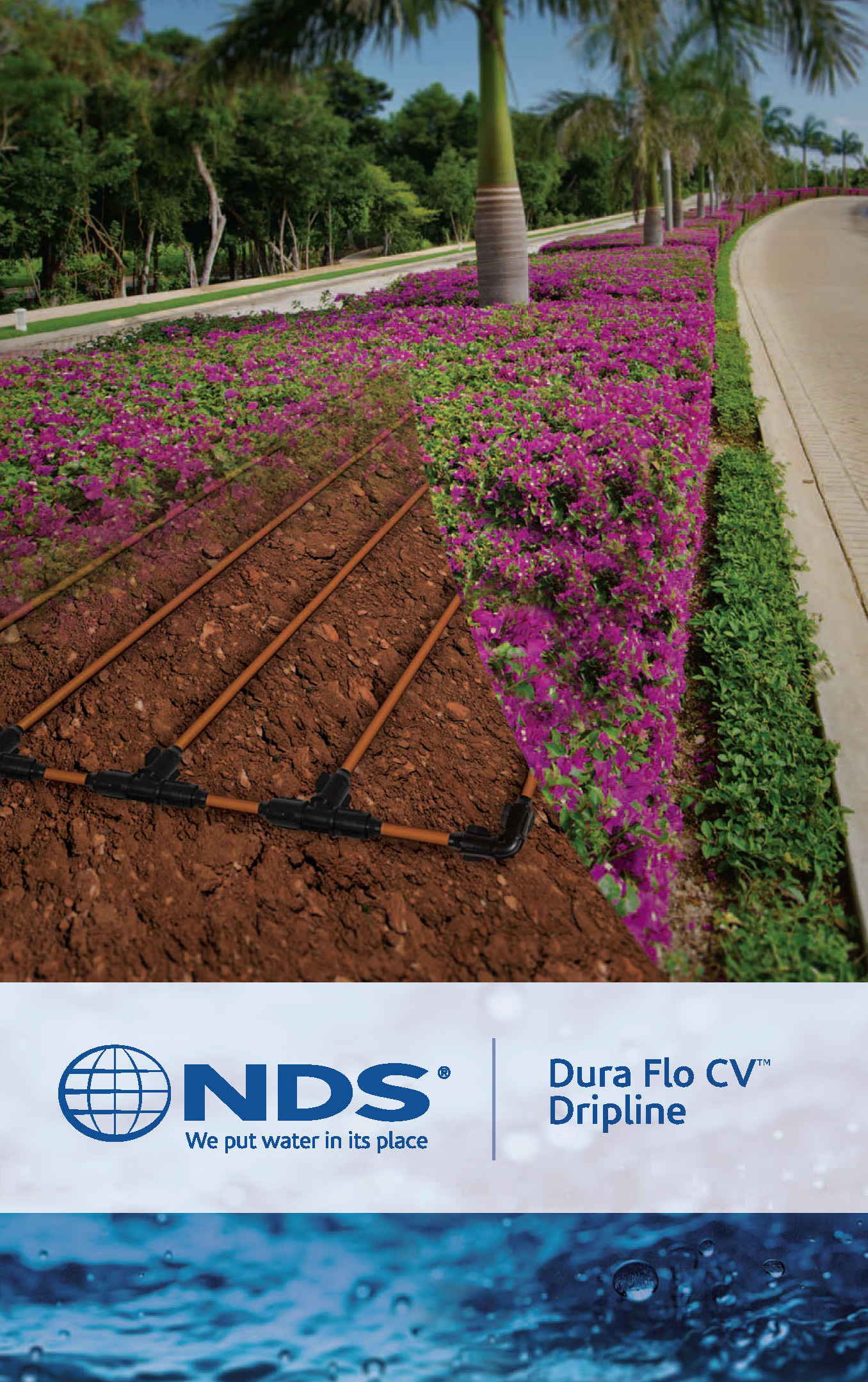 NDS Dura Flo CV Dripline is an all-in-one solution for drip irrigation, providing landscape professionals with a higher level of water conservation for irrigation projects, all with no root intrusion.