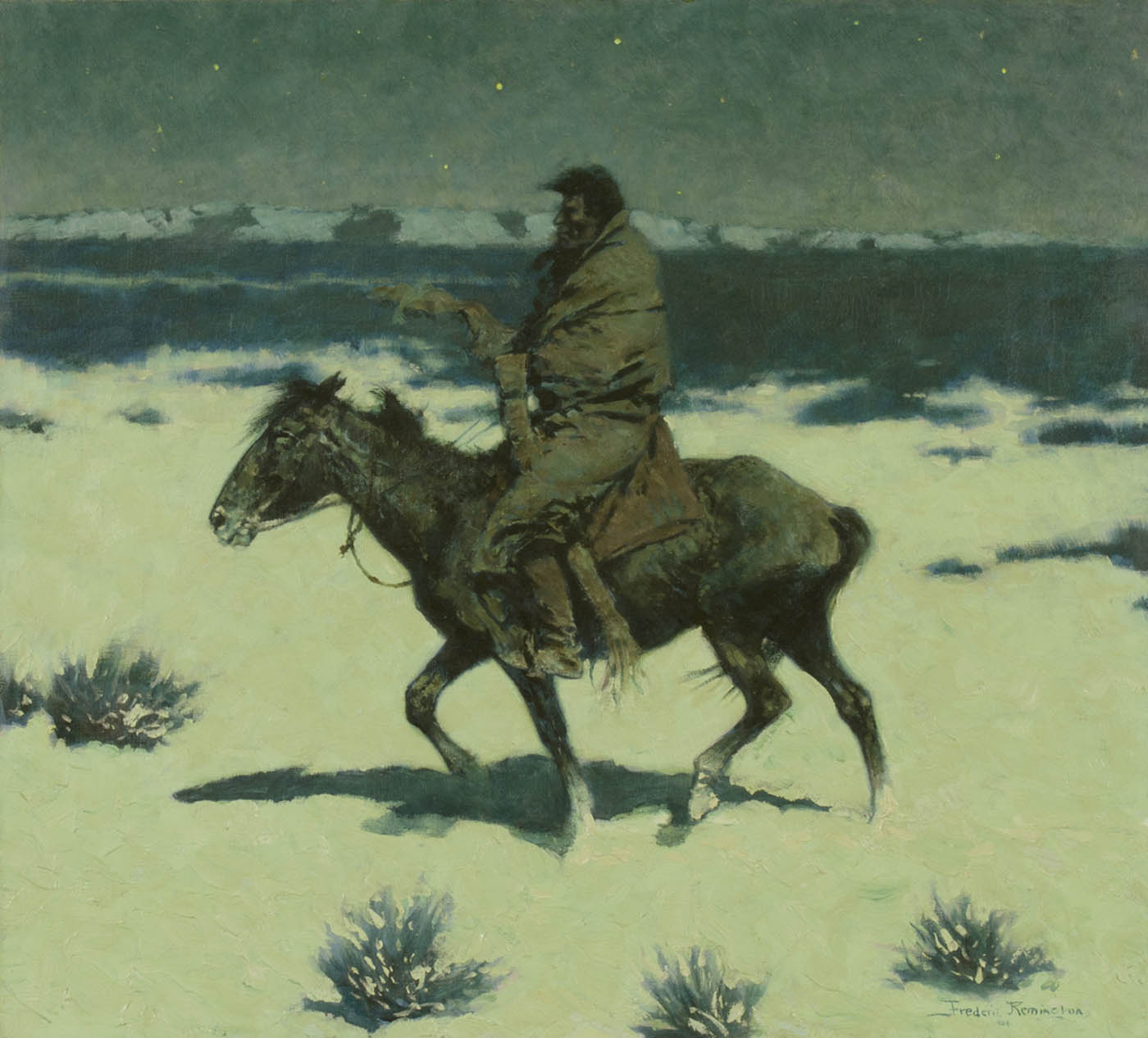 The Luckless Hunter, Frederic Remington, 1909, Oil on canvas, Sid Richardson Museum