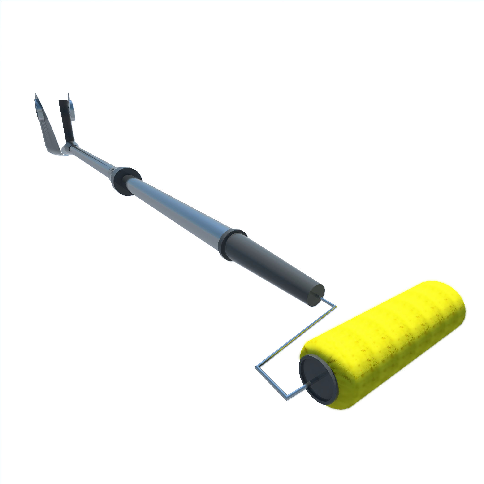 he One Arm Extension Handle is a household invention that provides an adjustable and extendable handle that can be connected to any type of tool such as brooms, mops, paint rollers, and other items