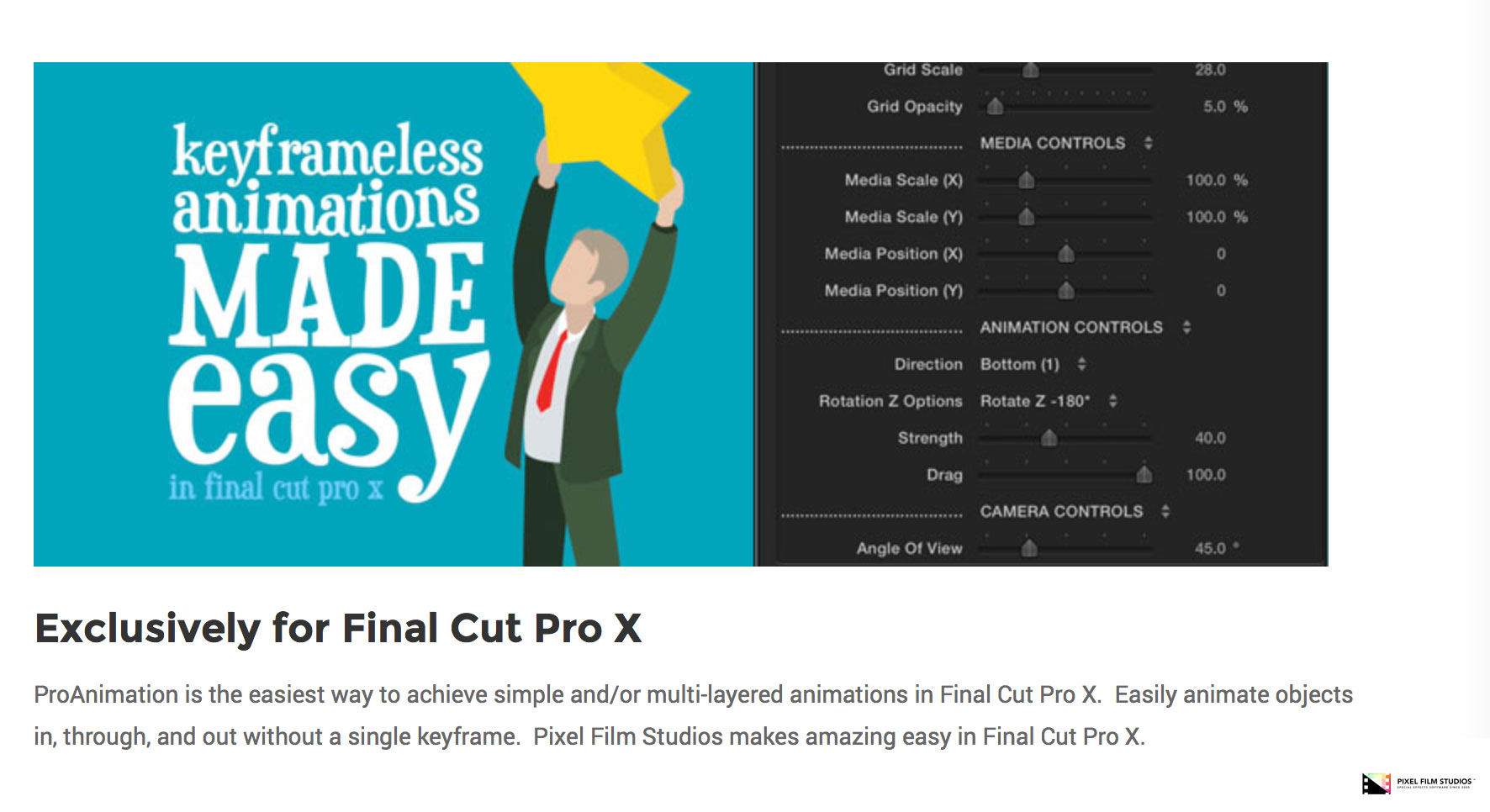 ProAnimation - Final Cut Pro X - Pixel Film Studios Plugin