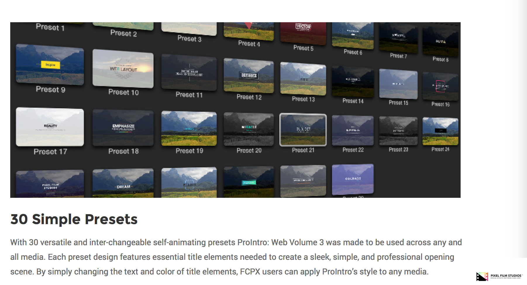 ProIntro Web Volume 3 - Final Cut Pro X Plugin - Pixel Film Studios