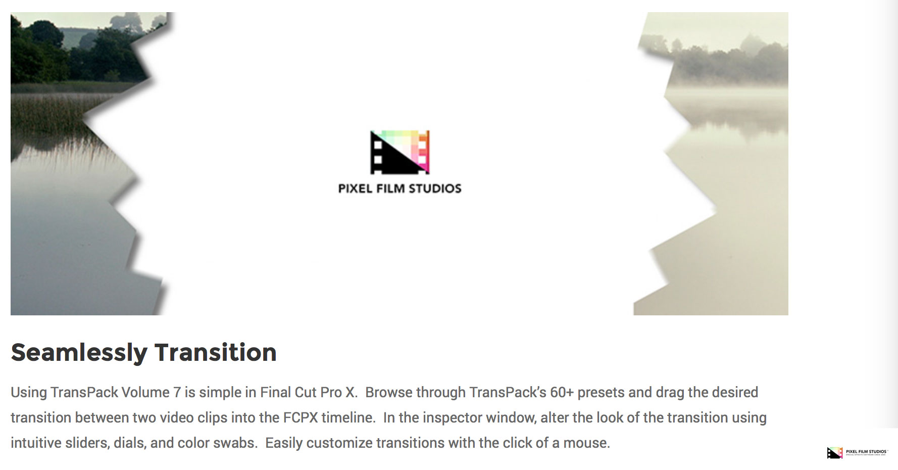 Final Cut Pro X Plugin - TransPack Volume 7 - Pixel Film Studios