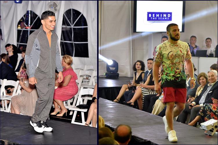 Professional boxer & Paterson native Caleb Hernandez (L) & MMA star Jimmie Rivera (R) joined local models to showcase styles from Sal Lauretta for Men, Robert Graham & Boutique 811.