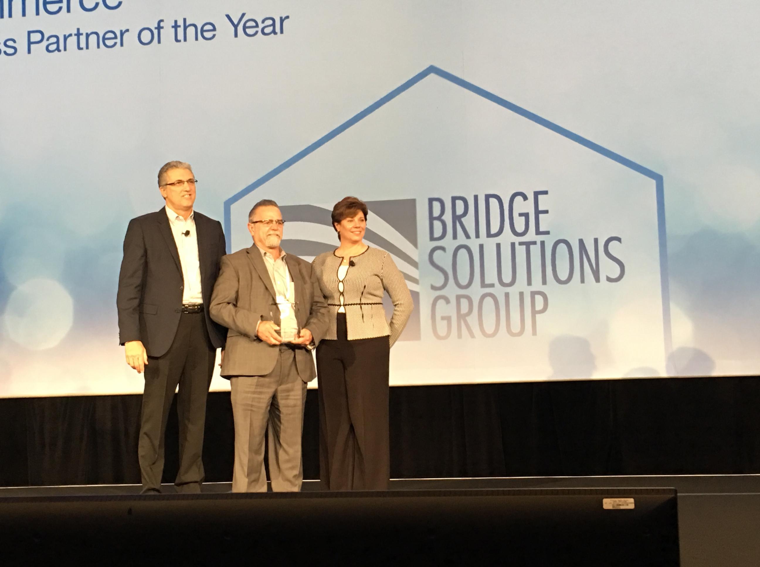 CEO Doug Brochu receives the Business Partner of the Year: eCommerce award at IBM Amplify