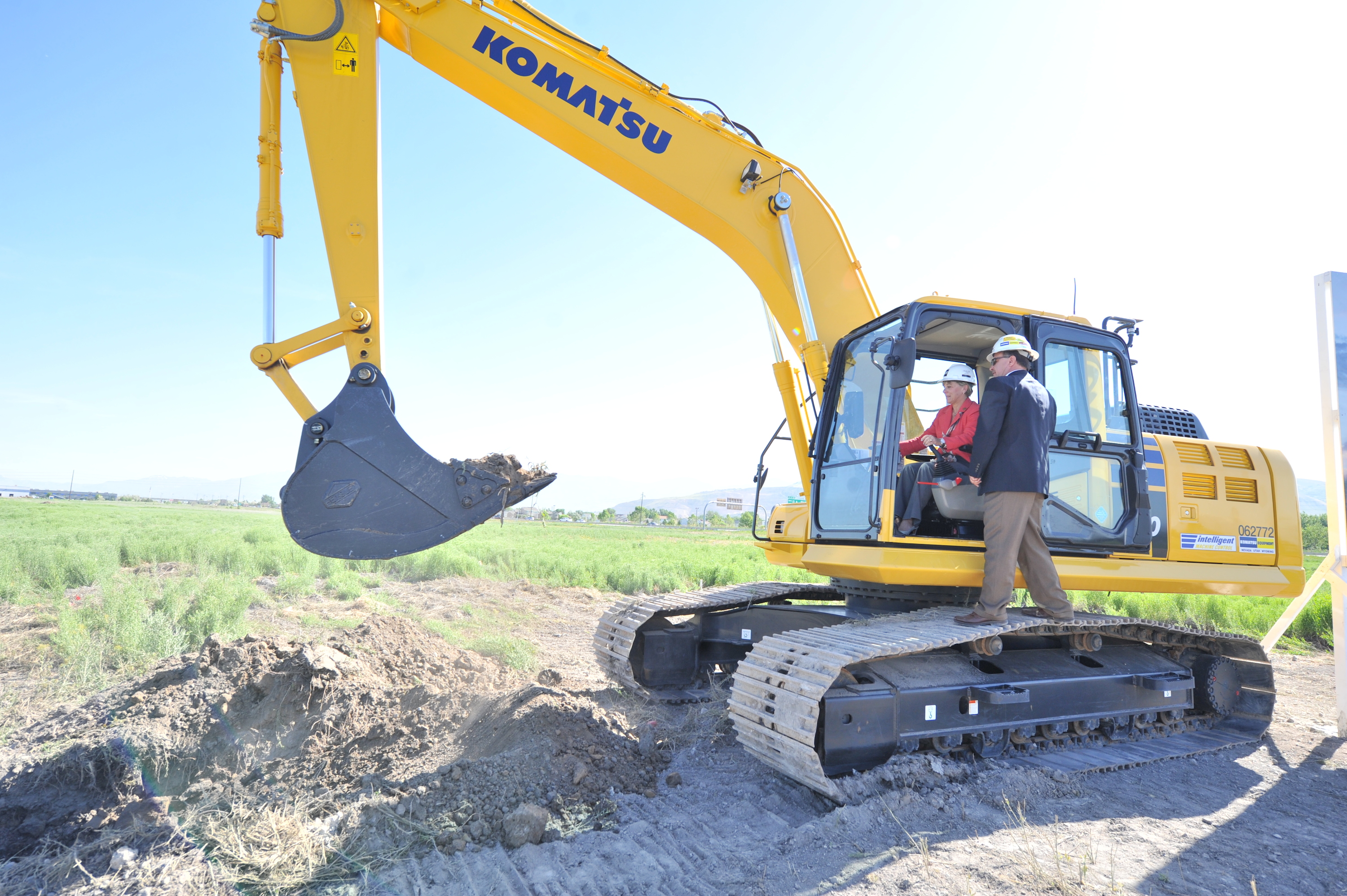 Salt Lake Community College President Deneece G. Huftalin helps break ground for SLCC's new Westpointe Career and Technical Education Center.