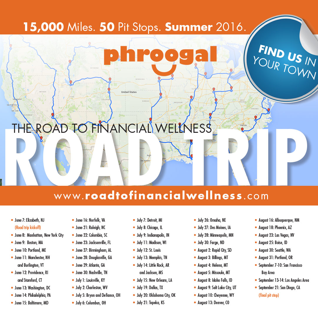Phroogal's The Road to Financial Wellness Pit Stops