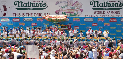 Nathank's Hotdog Eating Contest is always a crowd favorite.