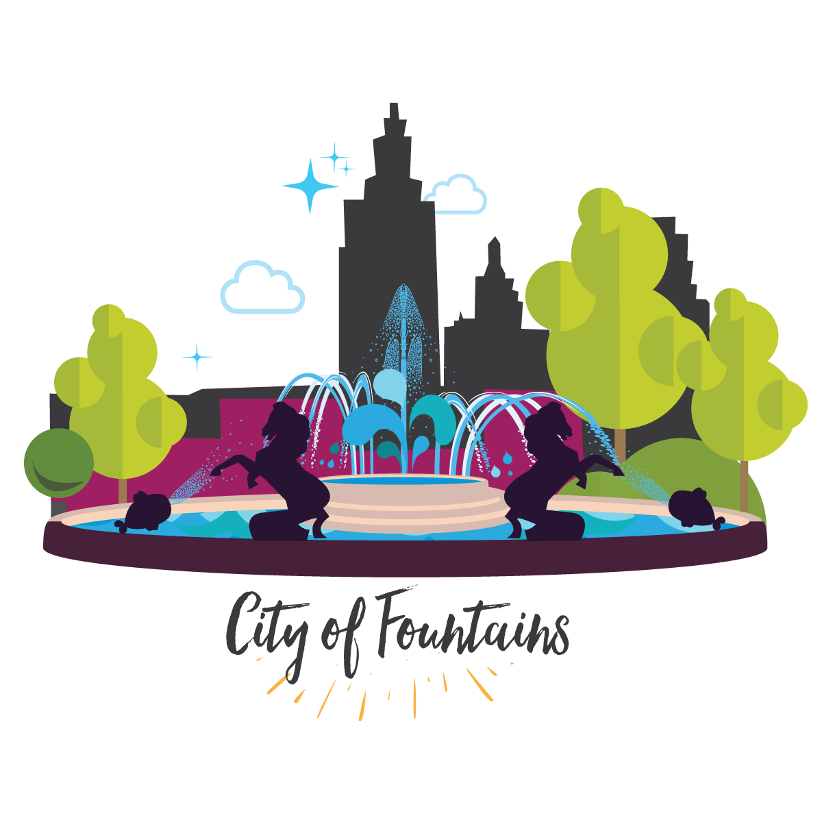 Emoji My City, Plaza Fountains