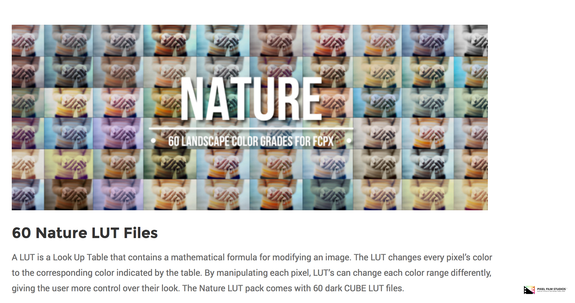 FCPX LUT Nature - FCPX Plugin - Pixel Film Studios