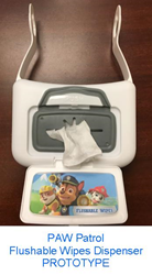 PAW Patrol Refillable Flushable Wipes Dispenser PROTOTYPE
