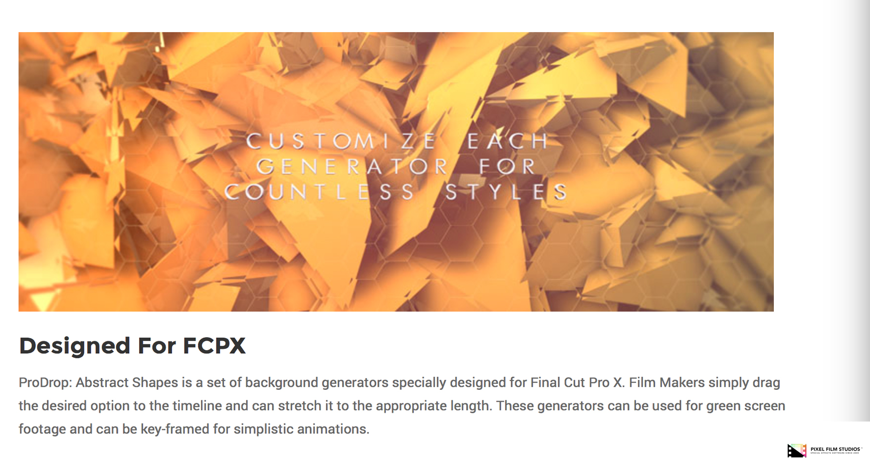 Final Cut Pro X Plugin - ProDrop Abstract Shapes - Pixel Film Studios