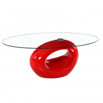 Red Glass Coffee Table