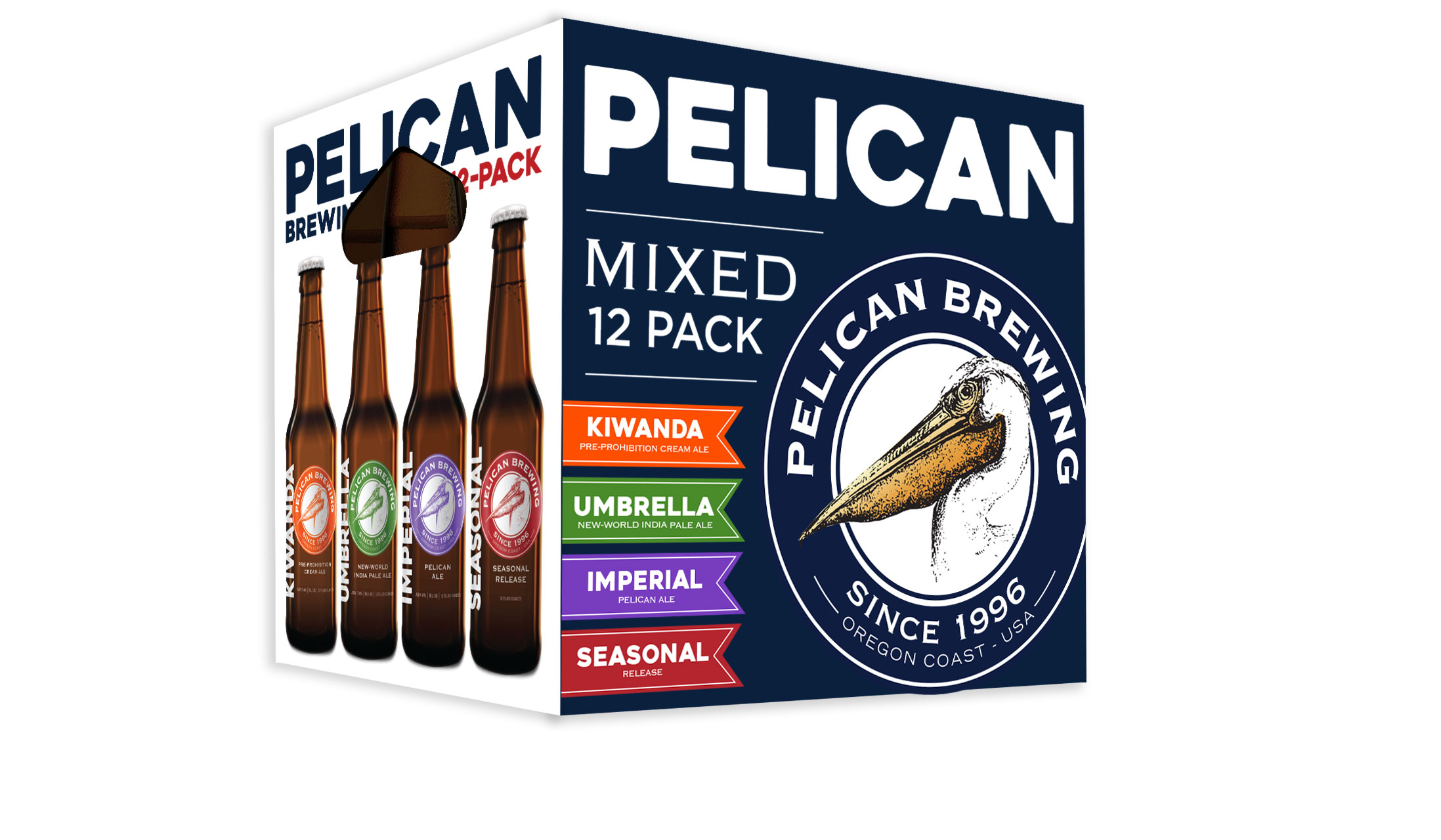 Pelican introduces fresh, new packaging & its first mixed 12-pack of award-winning craft beer.