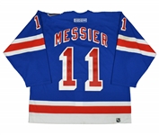 Mark Messier Autographed Game Worn Rangers Jersey from 911 Tribute Game at MSG