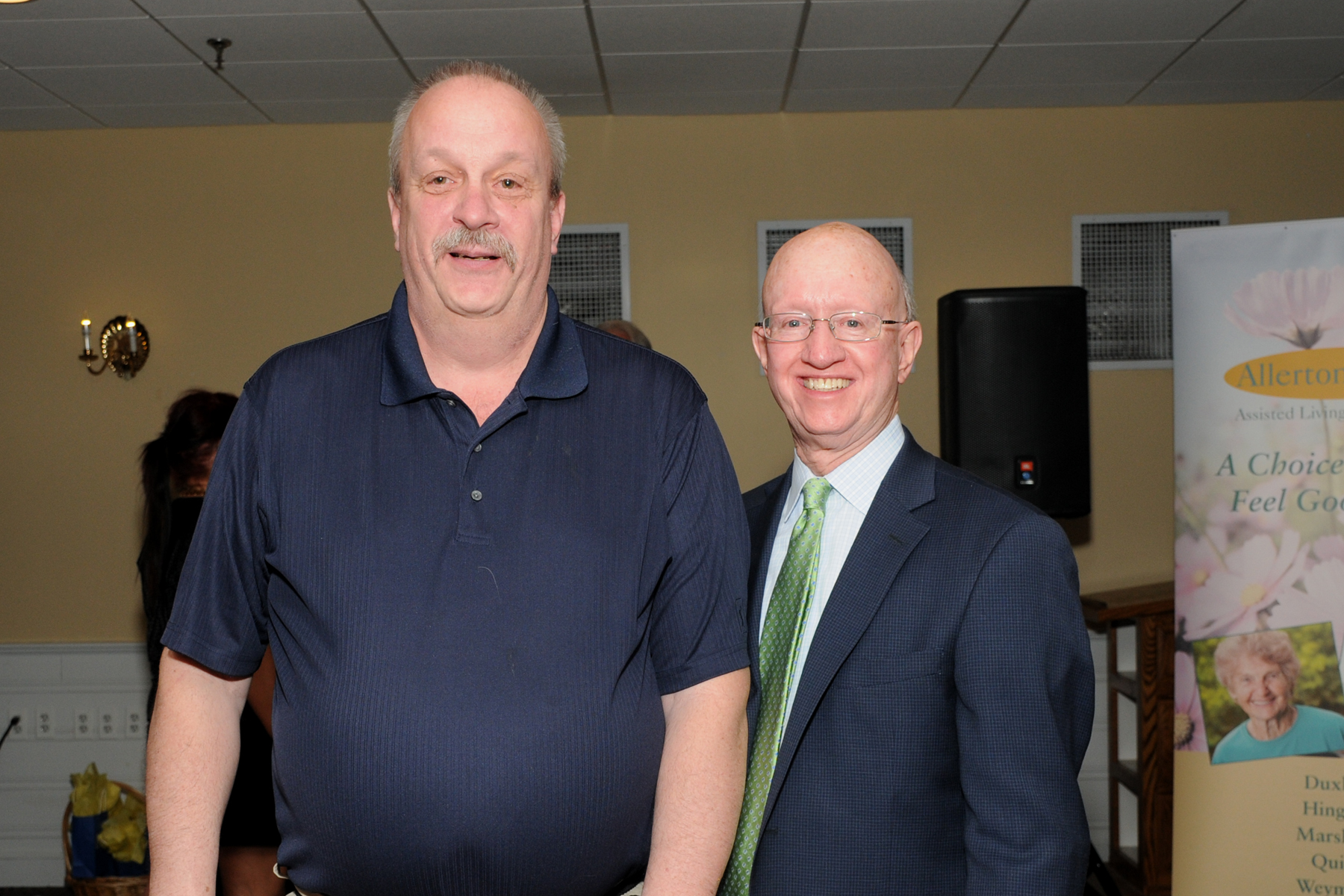 Paul Casale (right), Vice-President of Welch Group, congratulates Bob Brown of Village at Proprietors Green in Marshfield, on winning the Employee of the Year Award and a$1,500 gift voucher.
