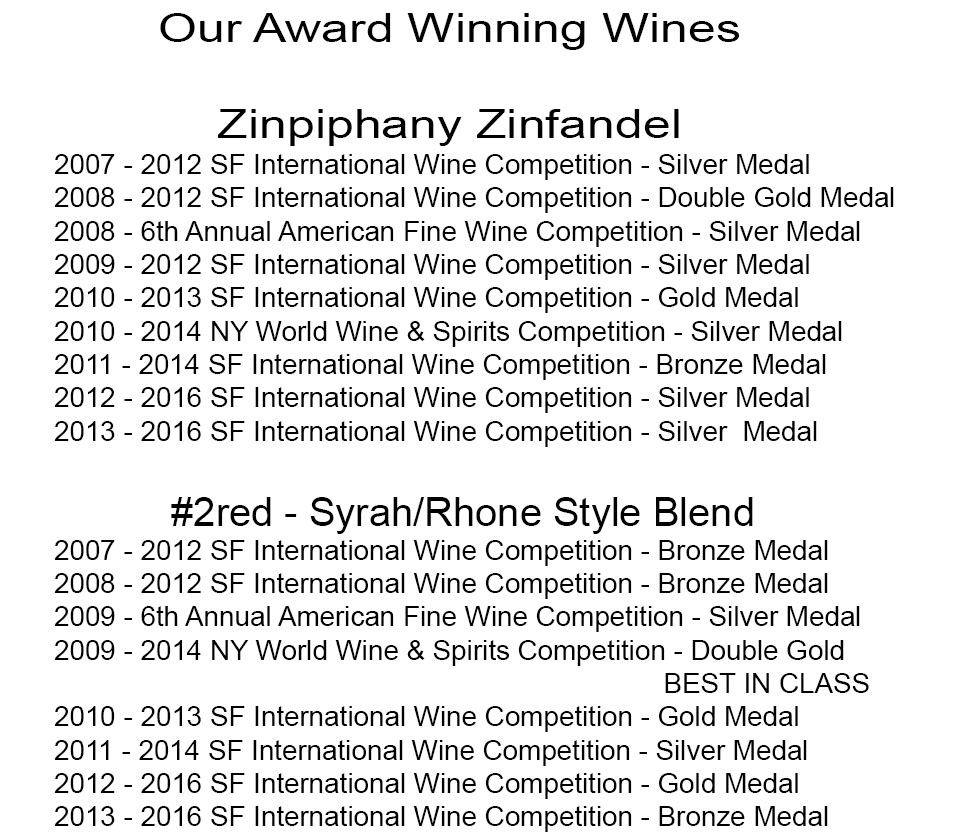 Wine tasting competition awards for 2redWinery