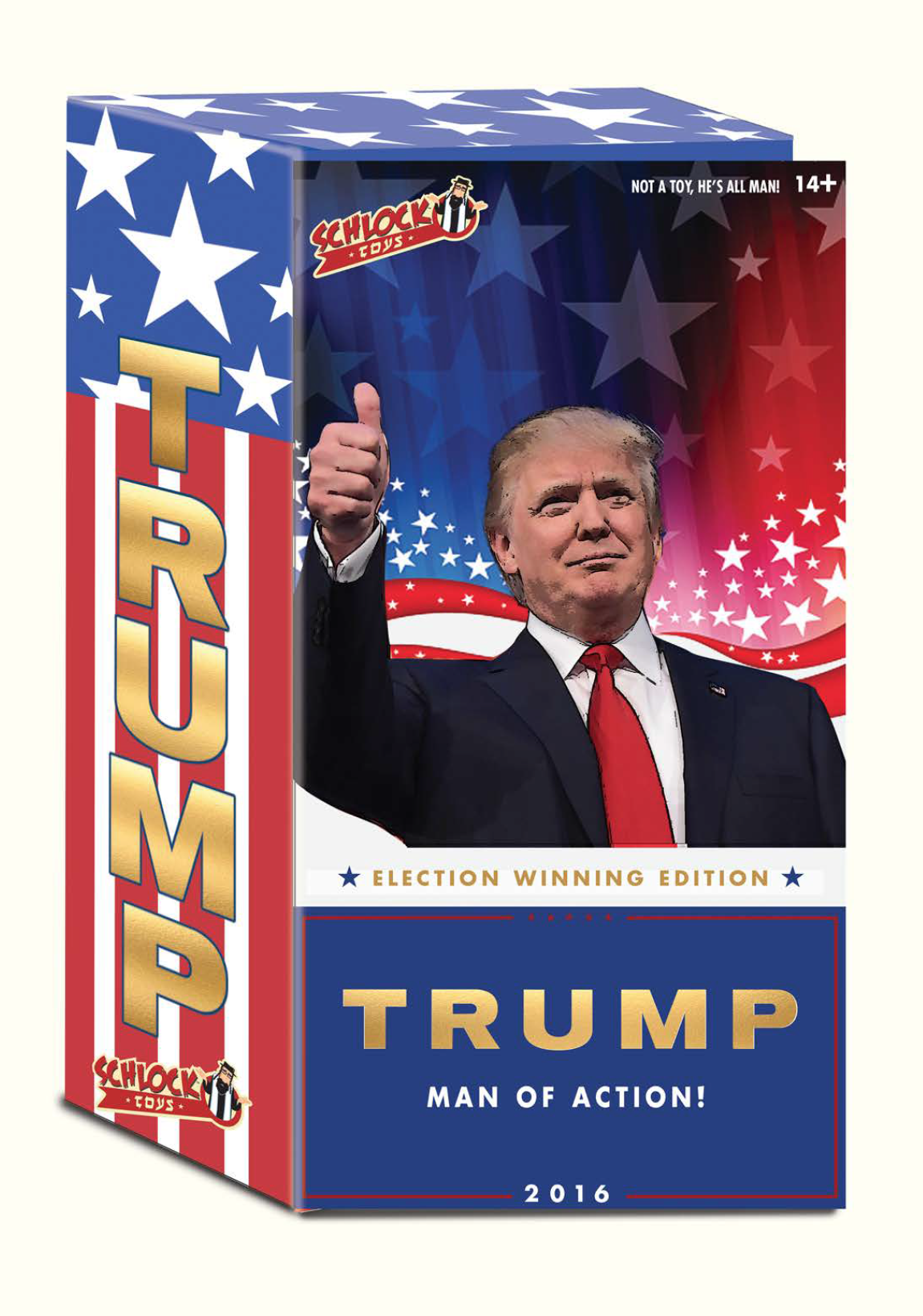 Trump 2016 - Man of Action Figure! Packaging
