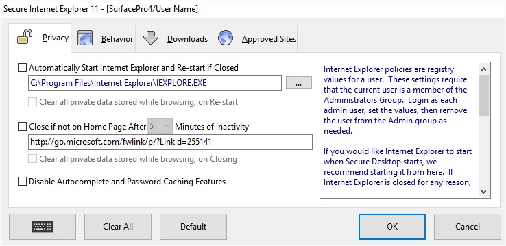 Secure Desktop 10 Internet Explorer 11