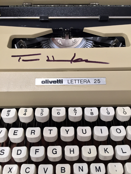 Tom Hanks has donated an autographed typewriter to this “F451 Type-In and Exhibit”.