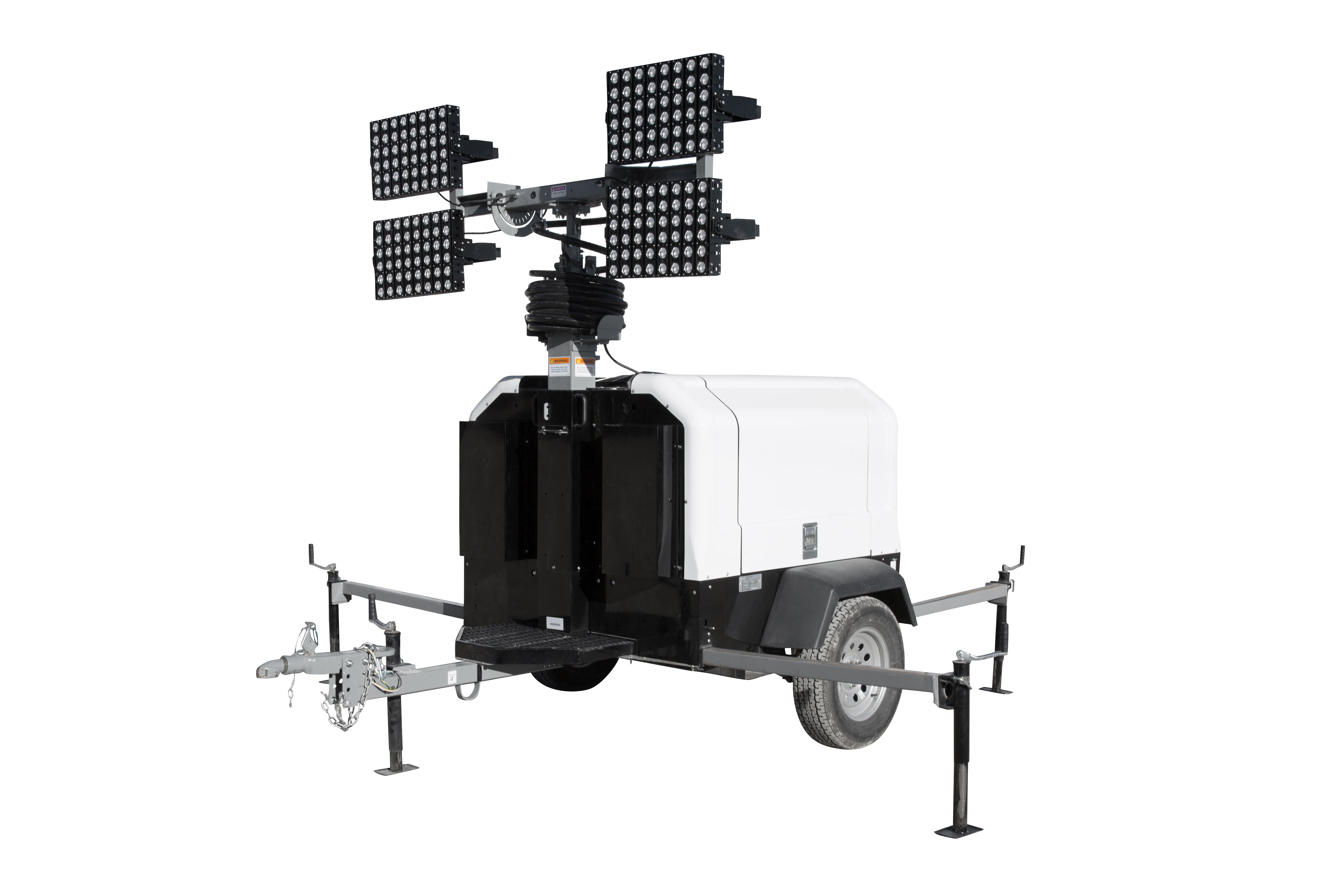 Self-Contained Towable LED Light Tower Equipped with Four LED Light Heads