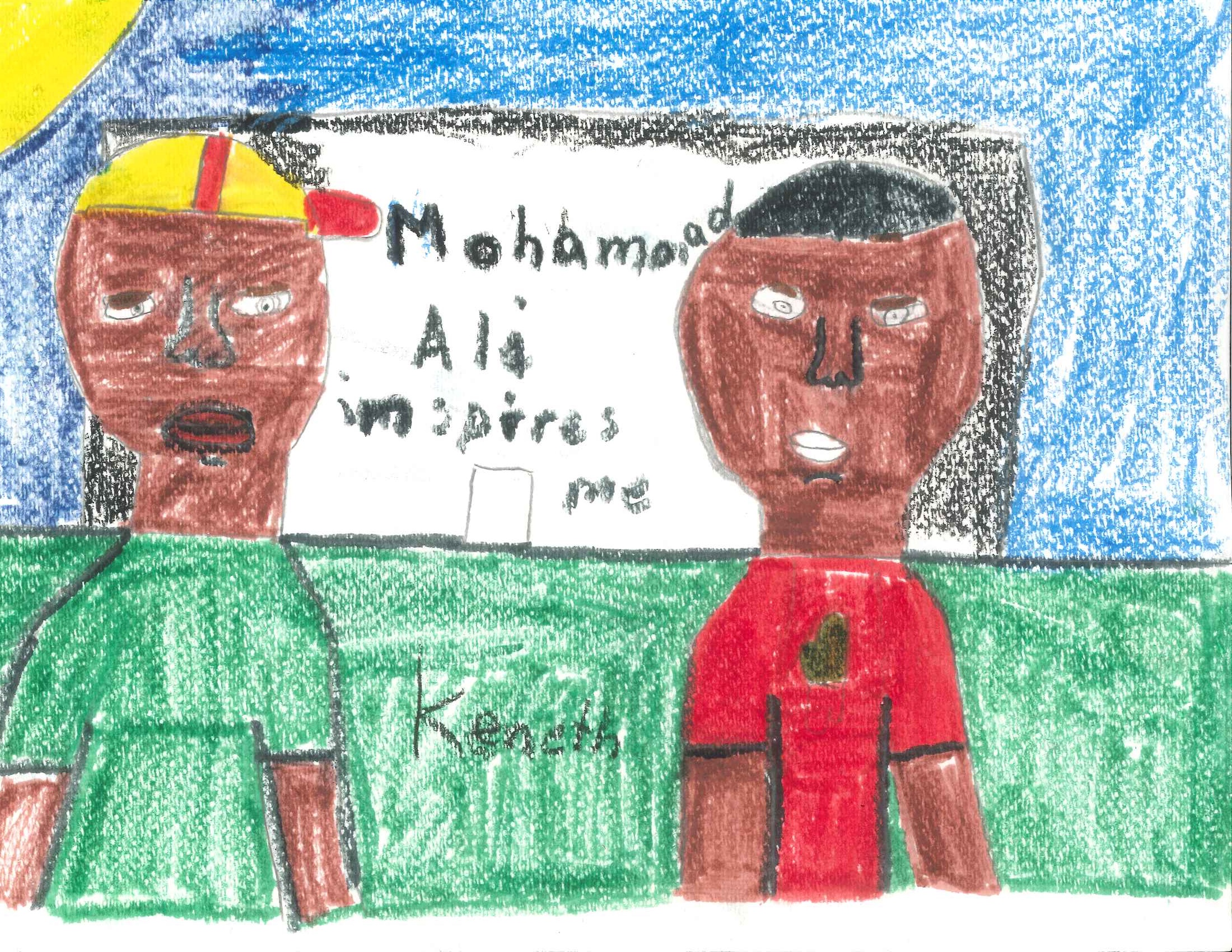 CPDC youth resident Keneth-Ryan's timely 'trailblazer' art submission for HAND’s 12th Annual Children’s Art Contest: Muhammad Ali.