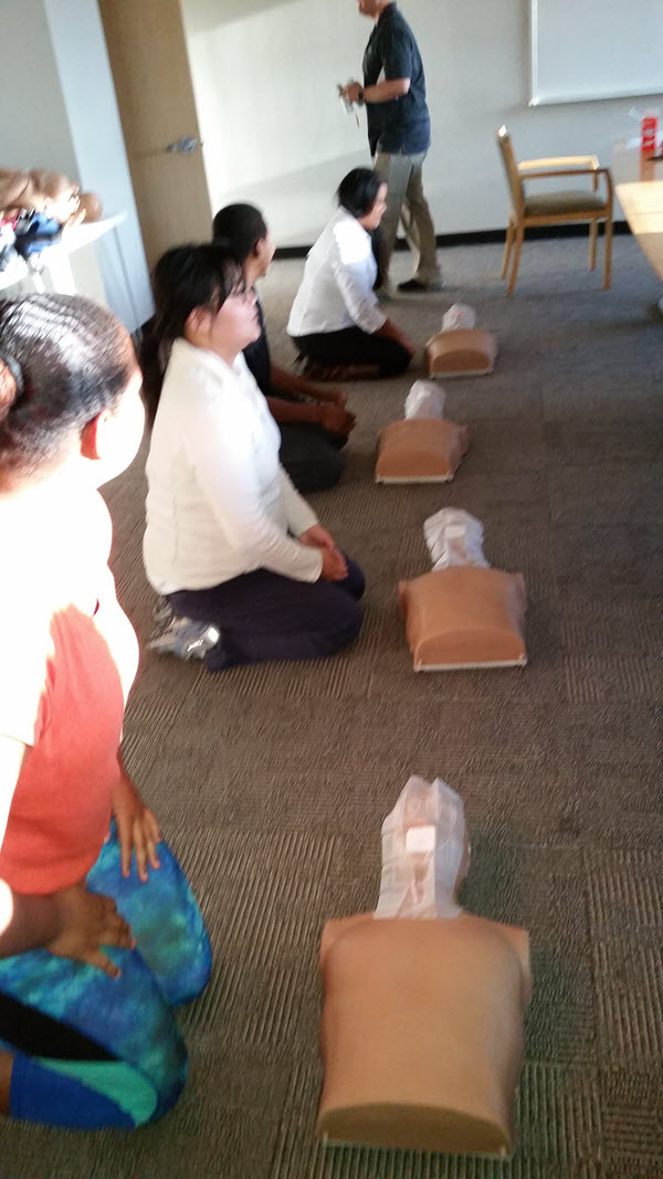 CHA students in CPR training