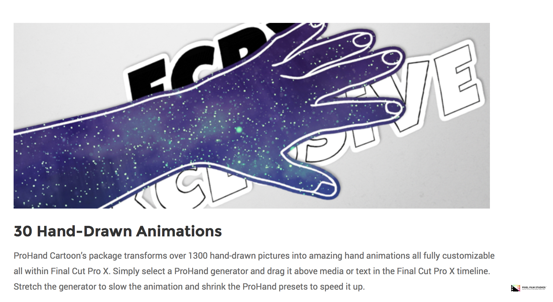 FCPX Plugin - ProHand Cartoon - Pixel Film Studios