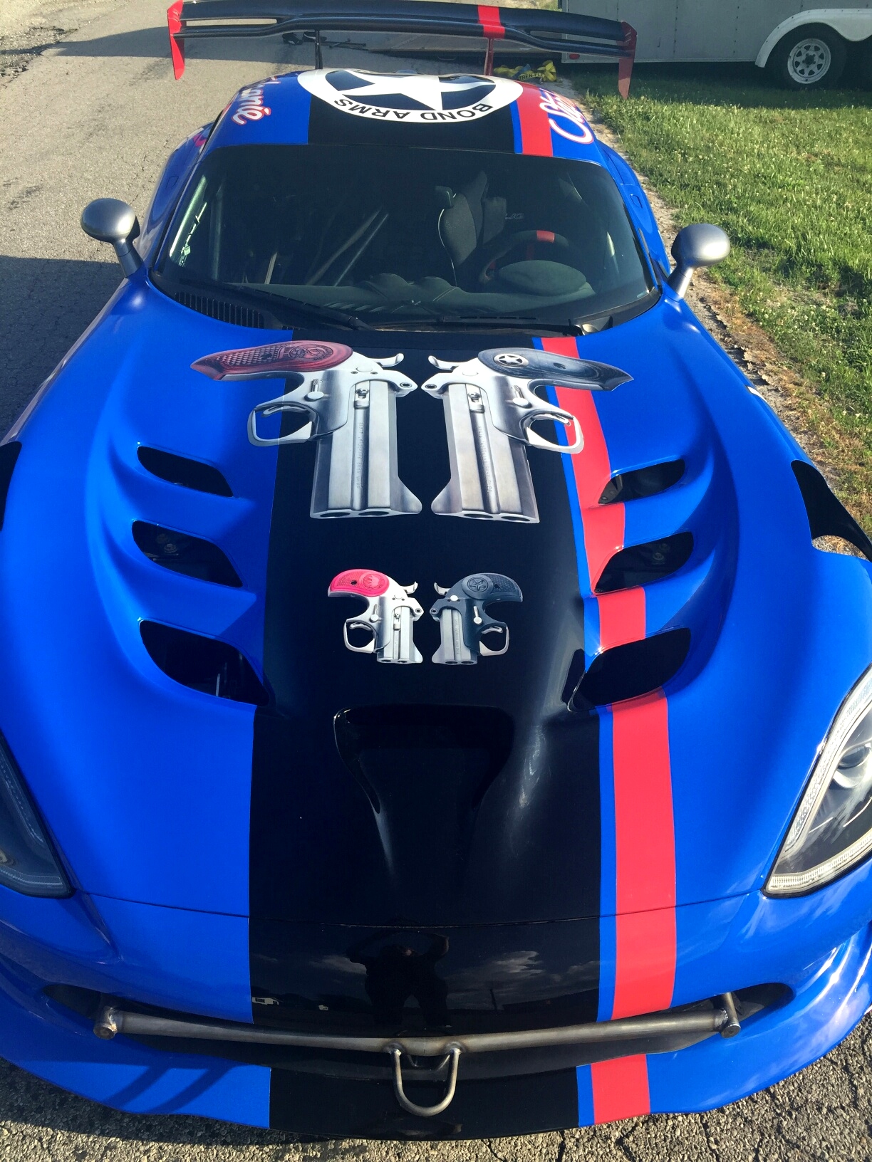 2016 Dodge Viper ACR, Car #8 In Pike Peaks 100th Anniversary Race, Driven By Stephanie Reaves, Showing Bond Arms Dillinger-Style Hood Graphics Sponsored By BondArms.com