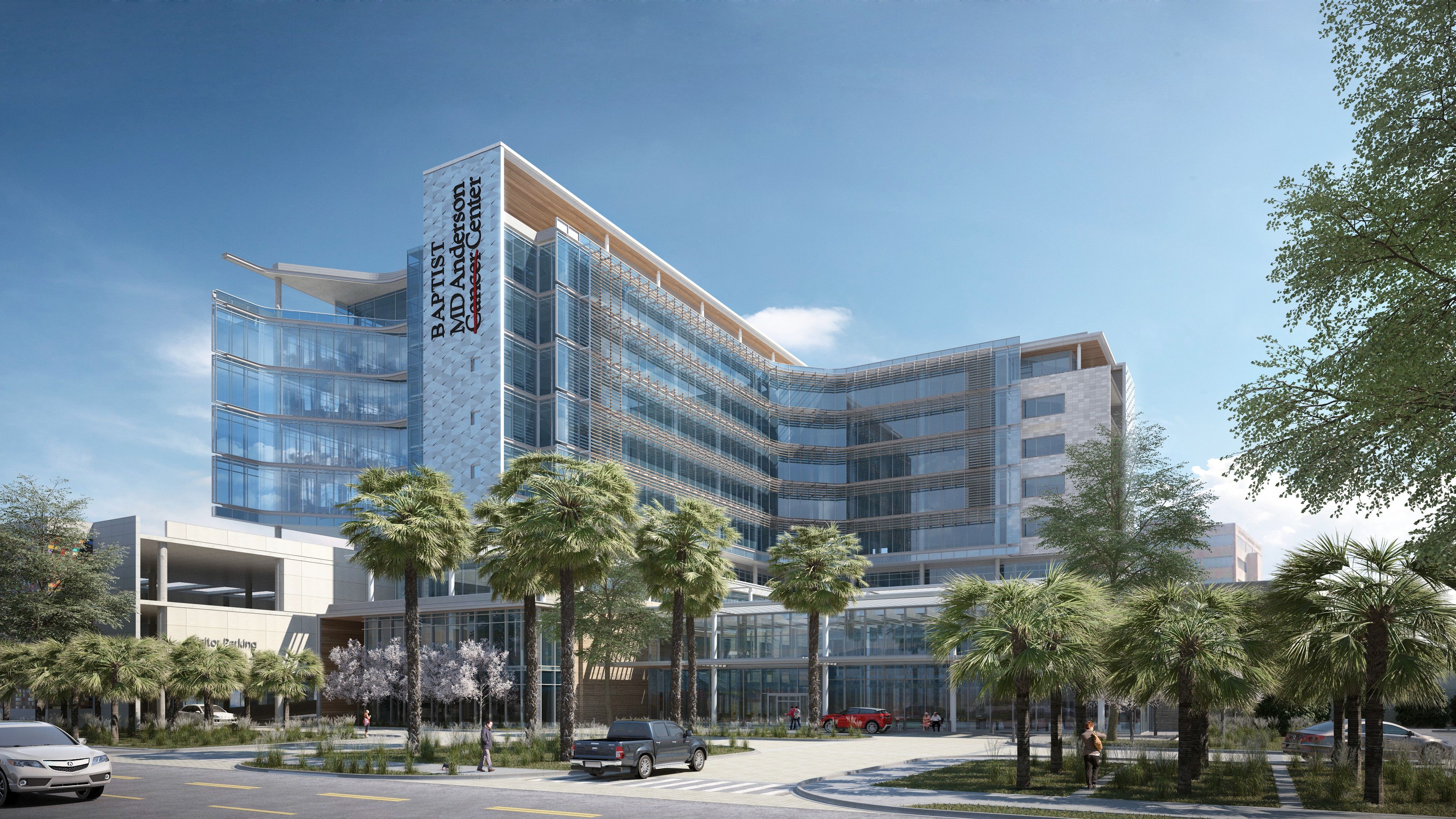 Rendering of new nine-story Baptist MD Anderson Cancer Center