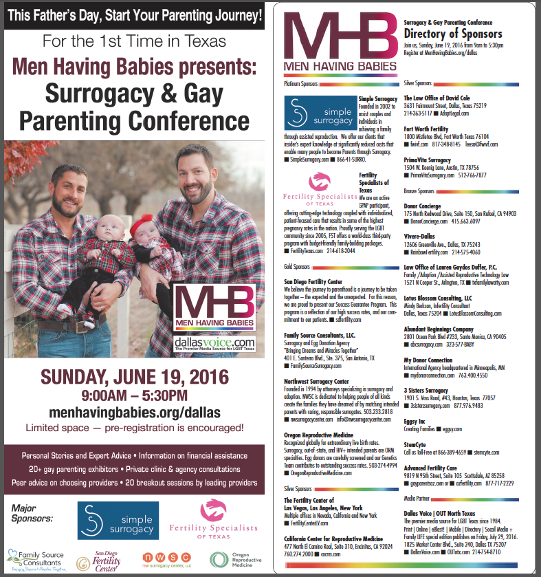 The Dallas Voice included a special MHB Directory Edition at its June 17th Pride issue