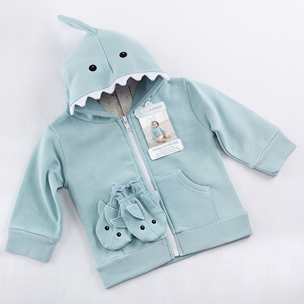 Blue Shark Happy Hoodie and Mittens